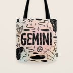 Celestial Gemini Tote Bag Gallery Image 1