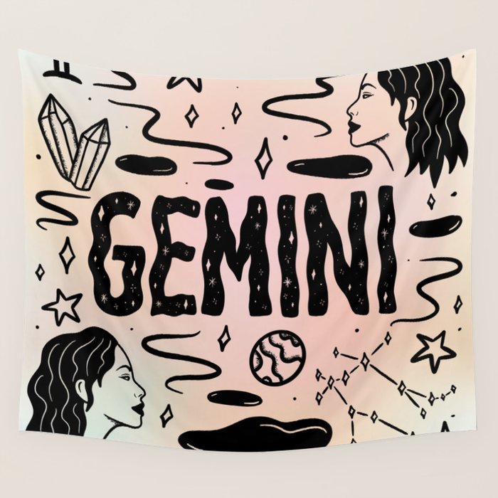 Celestial Gemini Wall Tapestry Gallery Image 4