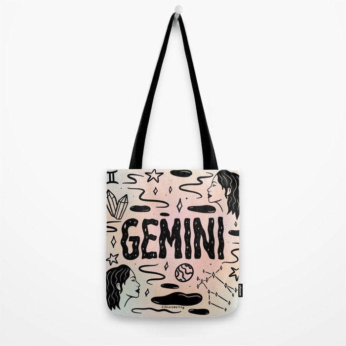 Celestial Gemini Tote Bag Gallery Image 2