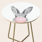 Rabbit Gum Print, Nursery Wall Art, Rabbit Poster, Bubblegum Art Side Table Gallery Image 2