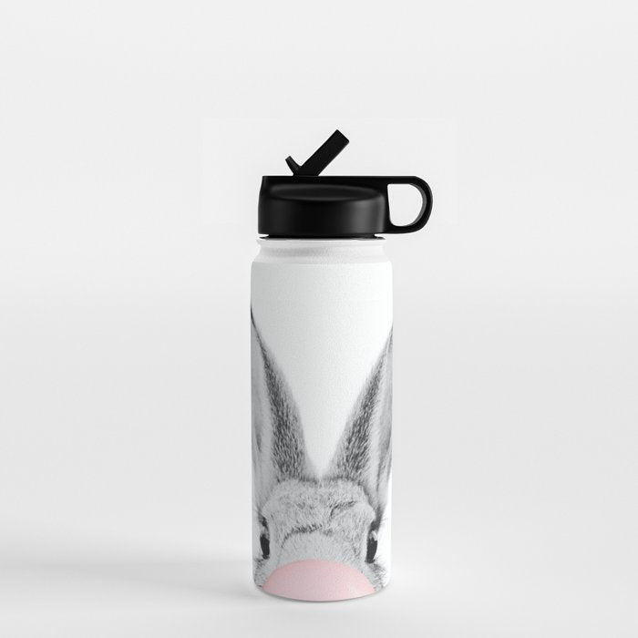 Rabbit Gum Print, Nursery Wall Art, Rabbit Poster, Bubblegum Art Water Bottle Gallery Image 1