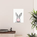 Rabbit Gum Print, Nursery Wall Art, Rabbit Poster, Bubblegum Art Poster Gallery Image 2
