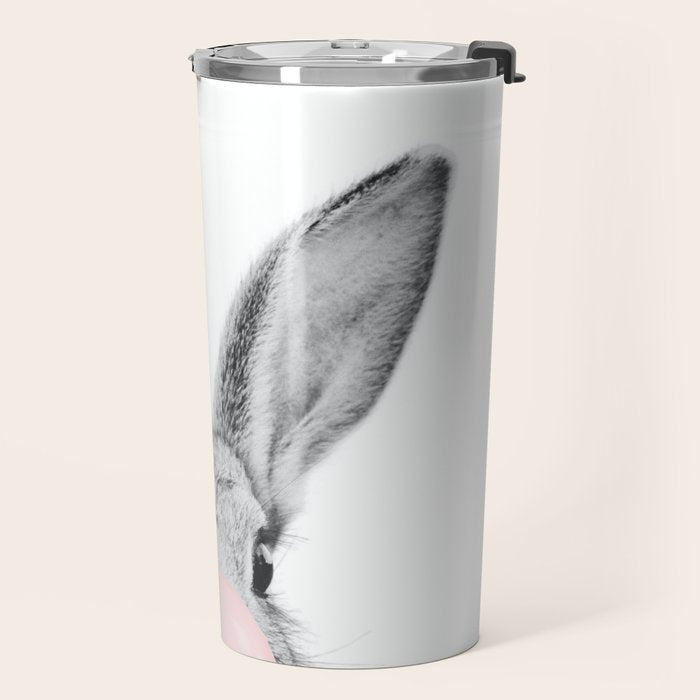 Rabbit Gum Print, Nursery Wall Art, Rabbit Poster, Bubblegum Art Travel Mug Gallery Image 2