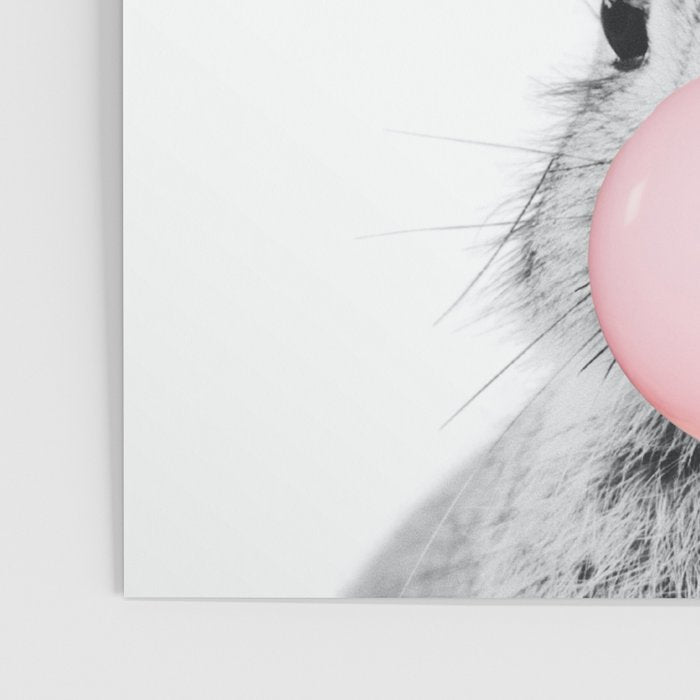 Rabbit Gum Print, Nursery Wall Art, Rabbit Poster, Bubblegum Art Poster Gallery Image 3