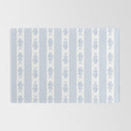 Coastal Fish Stripes Nostalgic Pattern in Light Blue and White Rug Gallery Image 2