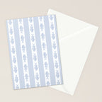 Coastal Fish Stripes Nostalgic Pattern in Light Blue and White Stationery Card Gallery Image 2