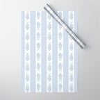 Coastal Fish Stripes Nostalgic Pattern in Light Blue and White Wrapping Paper Gallery Image 1