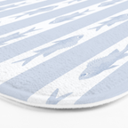 Coastal Fish Stripes Nostalgic Pattern in Light Blue and White Bath Mat Gallery Image 3
