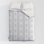 Coastal Fish Stripes Nostalgic Pattern in Light Blue and White Duvet Cover Gallery Image 6