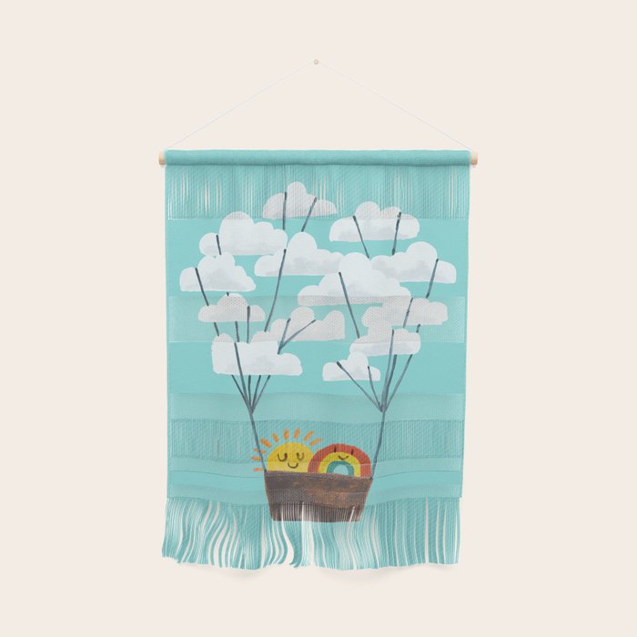 Hot cloud balloon - sun and rainbow Wall Hanging Gallery Image 1