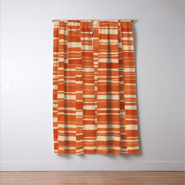 Scratchy Blocks - Tangerine Window Curtain Gallery Image 3