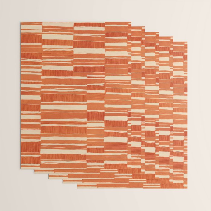 Scratchy Blocks - Tangerine Wrapping Paper Gallery Image 3