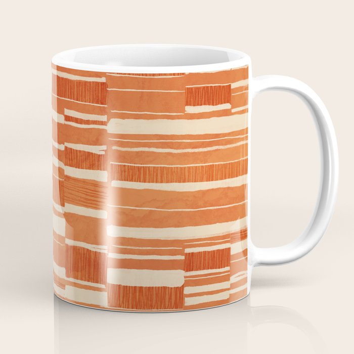 Scratchy Blocks - Tangerine Coffee Mug Gallery Image 1