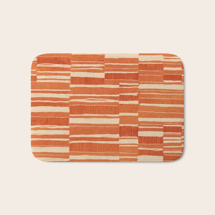 Scratchy Blocks - Tangerine Bath Mat Gallery Image 1
