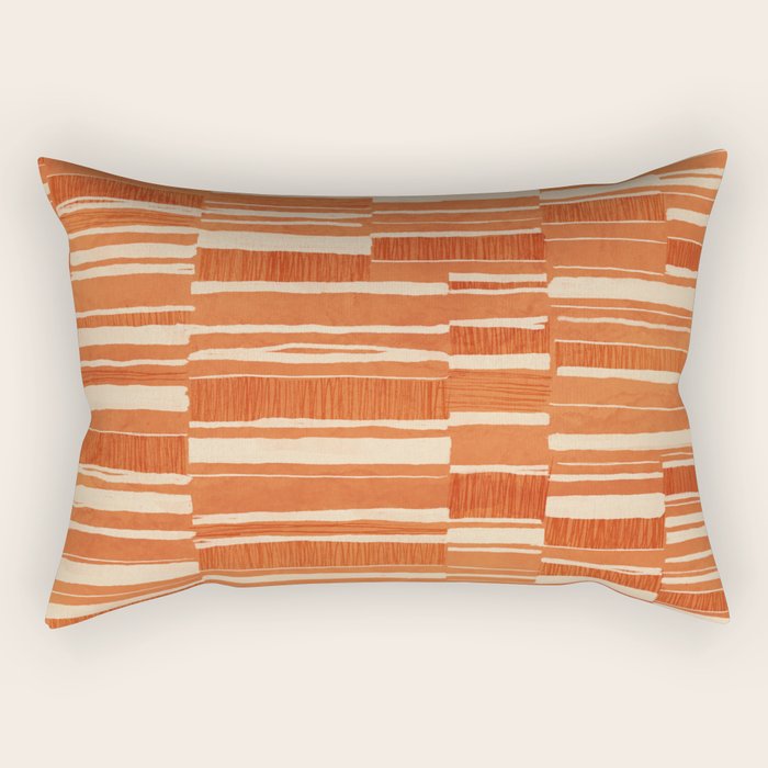 Scratchy Blocks - Tangerine Rectangular Pillow Gallery Image 2