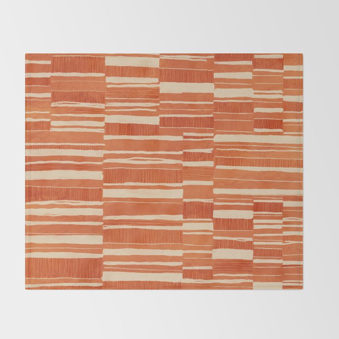 Scratchy Blocks - Tangerine Throw Blanket Gallery Image 2