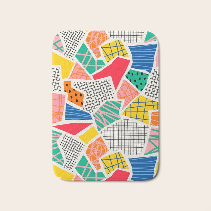 Color Patchwork: Bauhaus Edition Bath Mat Gallery Image 1