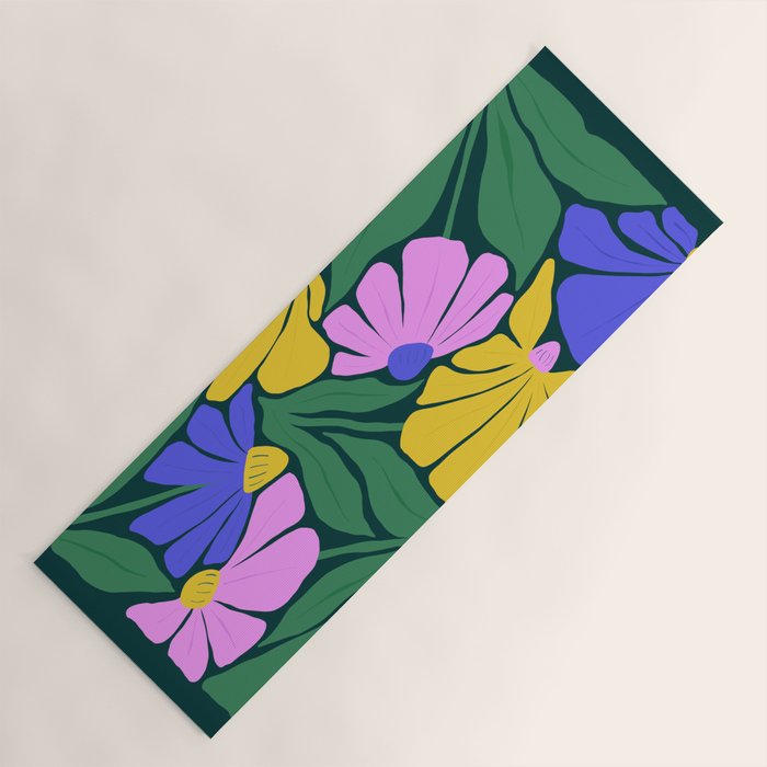 Midnight Summer: Matisse Foliage | Flower Market 001 Yoga Mat Gallery Image 1