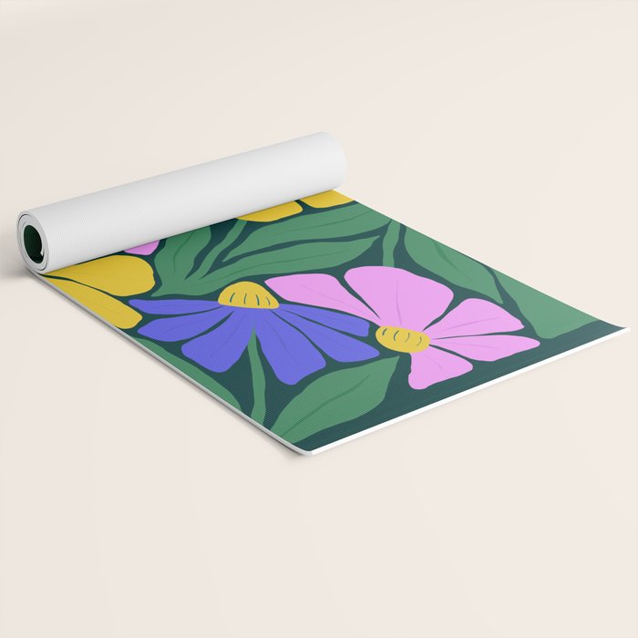 Midnight Summer: Matisse Foliage | Flower Market 001 Yoga Mat Gallery Image 2