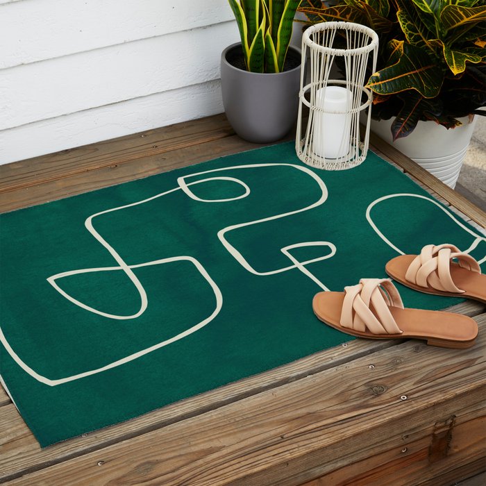 Abstract line art 239 Outdoor Rug Gallery Image 2