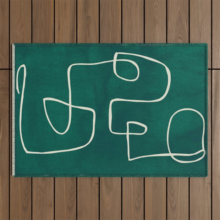 Abstract line art 239 Outdoor Rug Gallery Image 1