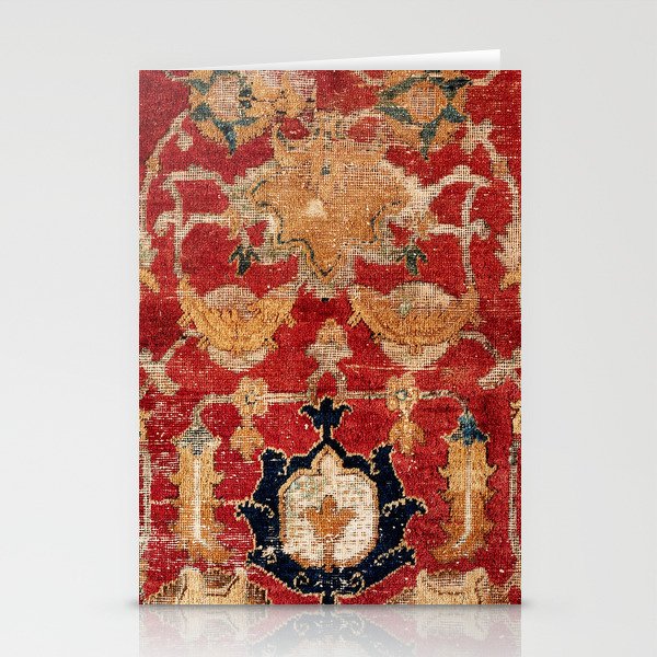 Indo Esfahan Central Persian Rug Fragment Print Stationery Card Gallery Image 2