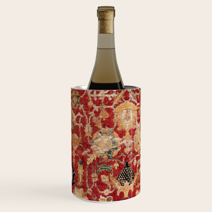 Indo Esfahan Central Persian Rug Fragment Print Wine Chiller Gallery Image 3