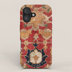 Indo Esfahan Central Persian Rug Fragment Print iPhone Case Gallery Image 1