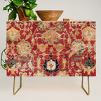Indo Esfahan Central Persian Rug Fragment Print Credenza Gallery Image 1
