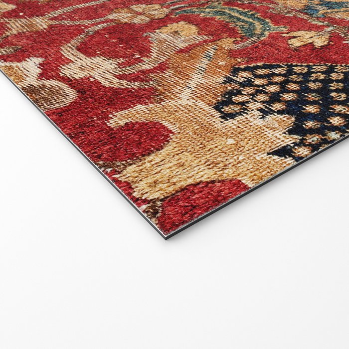 Indo Esfahan Central Persian Rug Fragment Print Welcome Mat Gallery Image 2