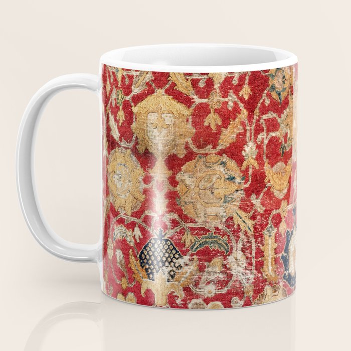 Indo Esfahan Central Persian Rug Fragment Print Coffee Mug Gallery Image 3