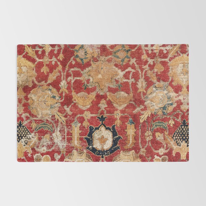 Indo Esfahan Central Persian Rug Fragment Print Rug Gallery Image 2