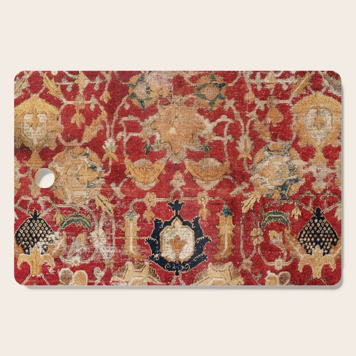 Indo Esfahan Central Persian Rug Fragment Print Cutting Board Gallery Image 1