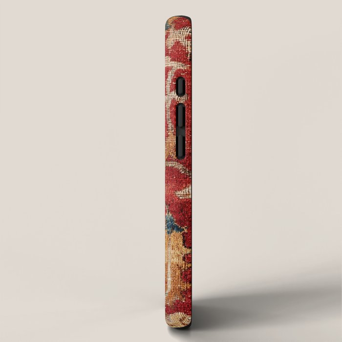 Indo Esfahan Central Persian Rug Fragment Print iPhone Case Gallery Image 2
