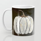 Rustic White Pumpkin on Black Background Coffee Mug Gallery Image 3
