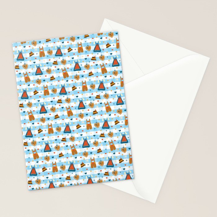 Time for Oktoberfest Traditional dirndl dresses and leather pants. Stationery Card Gallery Image 2