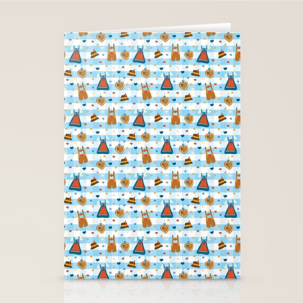 Time for Oktoberfest Traditional dirndl dresses and leather pants. Stationery Card Gallery Image 1