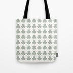 Clovers XXXIV Neutral Green Botanical Pattern Tote Bag Gallery Image 1