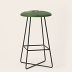 Lazy cat 2b Green enjoy coffee on rattan chair  Stool Gallery Image 1