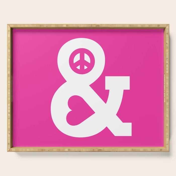 Peace and Love (pink edition) Serving Tray Gallery Image 1