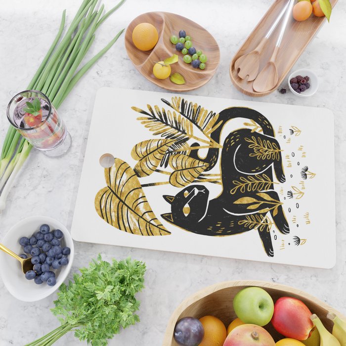 Gold & Black Panther Cutting Board Gallery Image 2