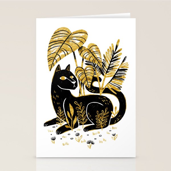 Gold & Black Panther Stationery Card Gallery Image 2