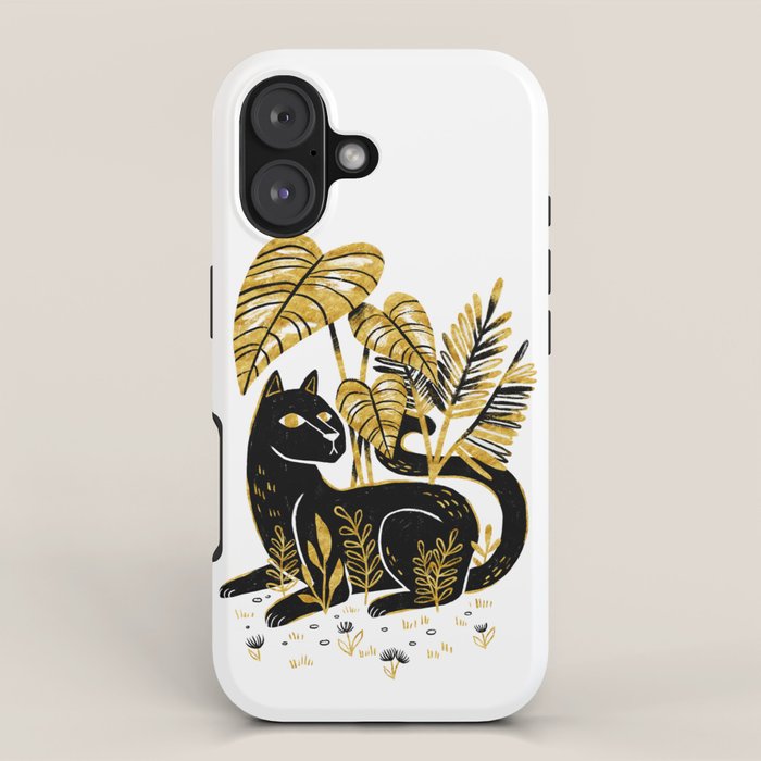Gold & Black Panther iPhone Case Gallery Image 1