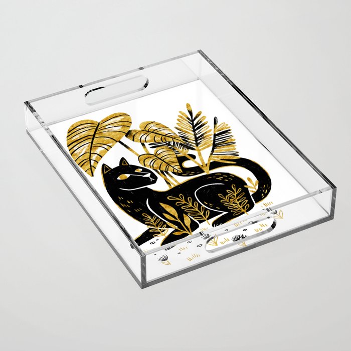 Gold & Black Panther Acrylic Tray Gallery Image 1