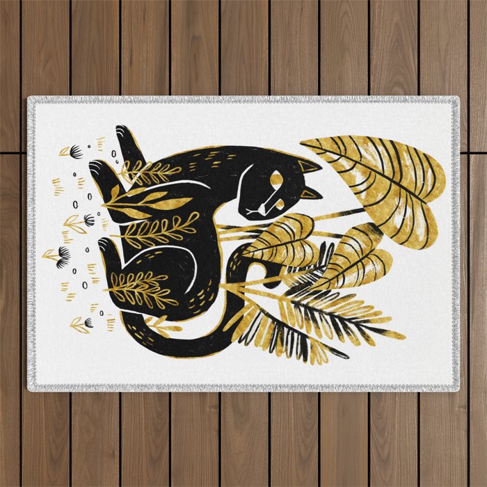 Gold & Black Panther Outdoor Rug Gallery Image 1