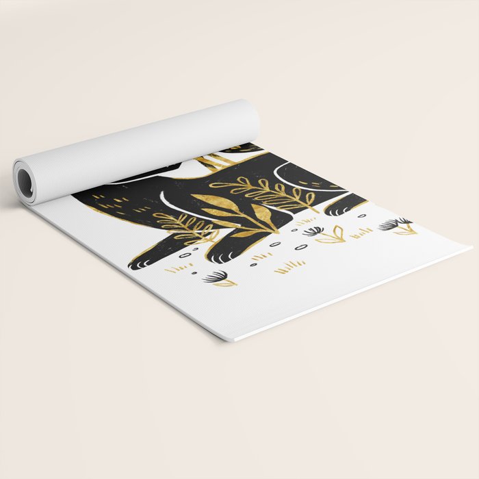 Gold & Black Panther Yoga Mat Gallery Image 2