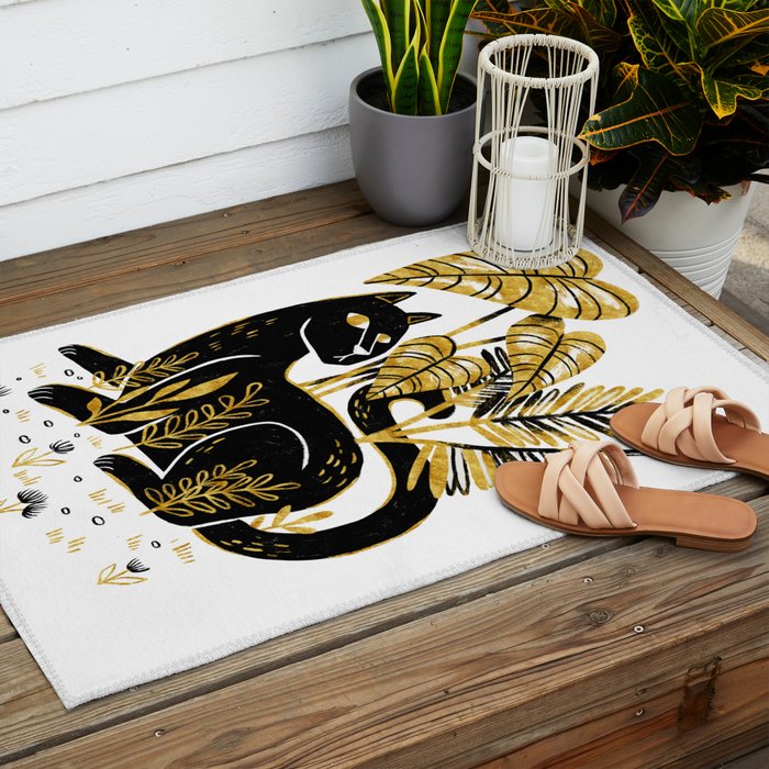 Gold & Black Panther Outdoor Rug Gallery Image 2