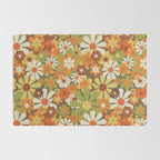 70's Retro Flowers Print Rug Gallery Image 2