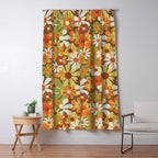 70's Retro Flowers Print Window Curtain Gallery Image 5