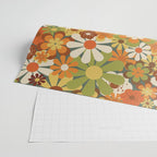 70's Retro Flowers Print Wrapping Paper Gallery Image 2